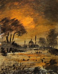 Hamid Alvi, 9 x 12 inch, Acrylic on Paper, Landscape Painting, AC-HA-054